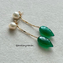 Charger l&#39;image dans la galerie, Green onyx detachable dangle earrings #2