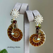 Load image into Gallery viewer, Ammonite CZ studs earrings