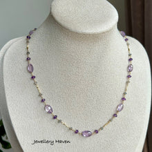 Load image into Gallery viewer, Pink amethyst, amethyst and labradorite necklace