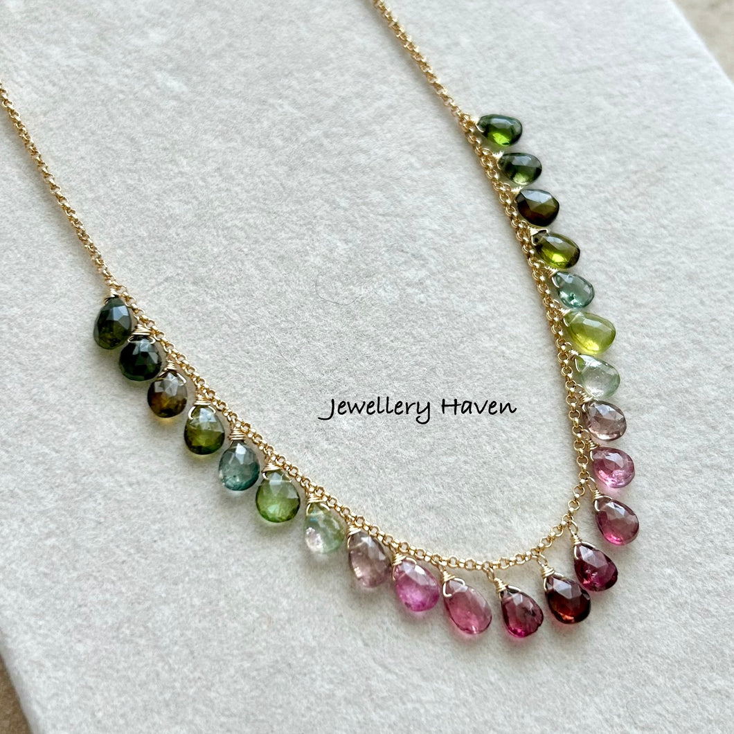 Ombre hue Tourmaline necklace