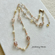 Load image into Gallery viewer, Copper rutilated quartz cube necklace
