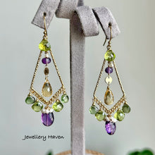 Load image into Gallery viewer, Summer wisteria chandelier earrings