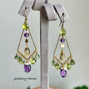 Summer wisteria chandelier earrings