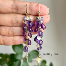 Load image into Gallery viewer, Royal purple amethyst earrings