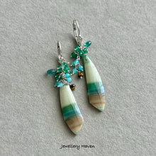 Load image into Gallery viewer, Petrified opalized wood earrings (925 silver)