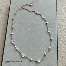 Load image into Gallery viewer, Rose Quartz, pink tourmaline and pearl necklace