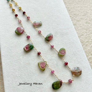 Watermelon tourmaline necklace