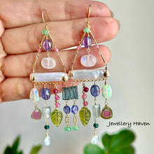 Load image into Gallery viewer, Blooms pearl chandelier earrings
