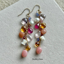 Carica l&#39;immagine nel visualizzatore di Gallery, Golden citrine gems cluster earrings
