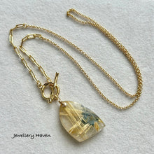 Load image into Gallery viewer, Golden rutilated quartz toggle necklace