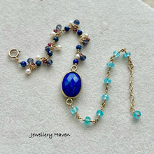 Load image into Gallery viewer, Lapis lazuli and apatite bracelet