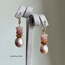Load image into Gallery viewer, Edison pearl and tourmaline earrings