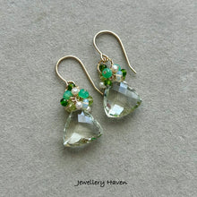 Load image into Gallery viewer, Green amethyst earrings