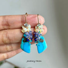 Carica l'immagine nel visualizzatore di Gallery, Turquoise, Ethiopian opal, tanzanite earrings