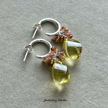 Charger l'image dans la galerie, Lemon quartz earrings (925 silver)