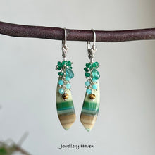 Load image into Gallery viewer, Petrified opalized wood earrings (925 silver)