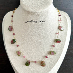 Watermelon tourmaline necklace