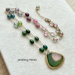 Watermelon tourmaline necklace