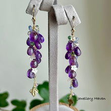 Load image into Gallery viewer, Royal purple amethyst earrings