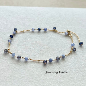 Tanzanite and iolite bracelet