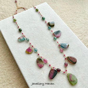 Watermelon tourmaline necklace