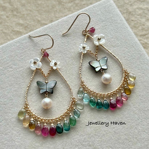 Tourmaline chandelier earrings #3