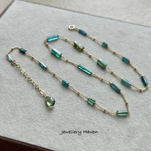 Load image into Gallery viewer, Teal, green, indicolite tourmaline necklace