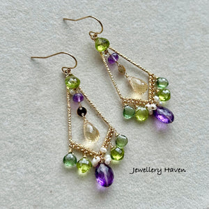 Summer wisteria chandelier earrings