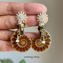 Load image into Gallery viewer, Ammonite CZ studs earrings