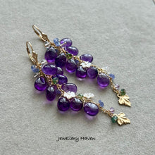 Load image into Gallery viewer, Royal purple amethyst earrings