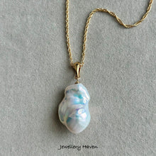 Load image into Gallery viewer, AAA blue overtone Baroque Pearl necklace