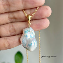 Load image into Gallery viewer, AAA blue overtone Baroque Pearl necklace
