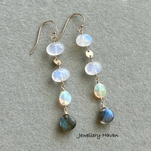 Load image into Gallery viewer, Rainbow moonstone earrings #3