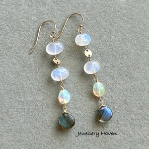 Rainbow moonstone earrings #3