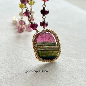 Watermelon tourmaline necklace