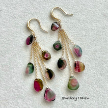 Load image into Gallery viewer, Watermelon tourmaline earrings