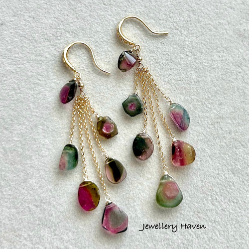 Watermelon tourmaline earrings