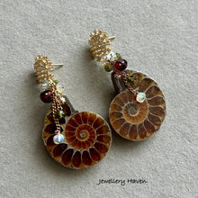 Load image into Gallery viewer, Ammonite CZ studs earrings