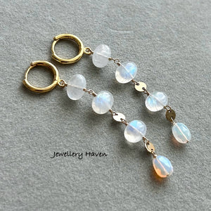 Rainbow moonstone earrings #2