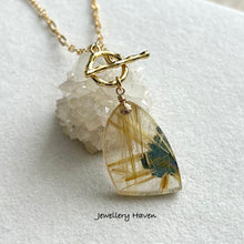 Load image into Gallery viewer, Golden rutilated quartz toggle necklace