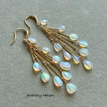 Load image into Gallery viewer, Flashy Ethiopian opal nugget tassel earrings