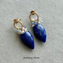 Load image into Gallery viewer, RESERVED for Kiran ... Afghan blue Lapis lazuli earrings