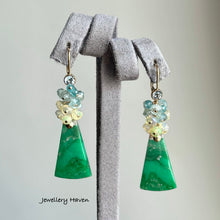 Laden Sie das Bild in den Galerie-Viewer, Variscite, aquamarine, Ethiopian opal earrings