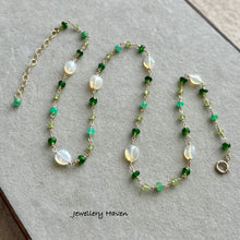Load image into Gallery viewer, Ethiopian opal, chrome diopside, peridot and chrysoprase necklace