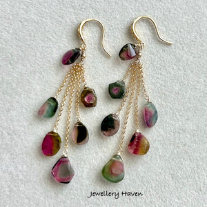 Watermelon tourmaline earrings