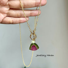 Cargar imagen en el visor de la galería, Reserved for E … Watermelon tourmaline toggle necklace