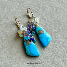 Carica l'immagine nel visualizzatore di Gallery, Turquoise, Ethiopian opal, tanzanite earrings
