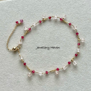 Pink tourmaline and rose quartz bracelet #1