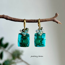 Load image into Gallery viewer, Chrysocolla malachite earrings