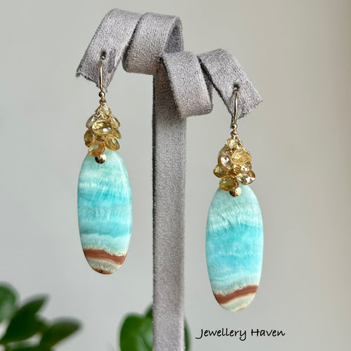 Aragonite and champagne zircon earrings